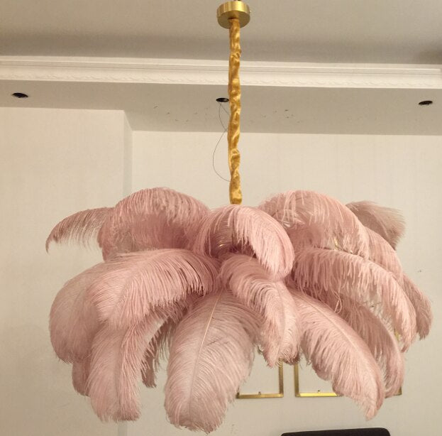 White Feather Chandelier for Modern Homes